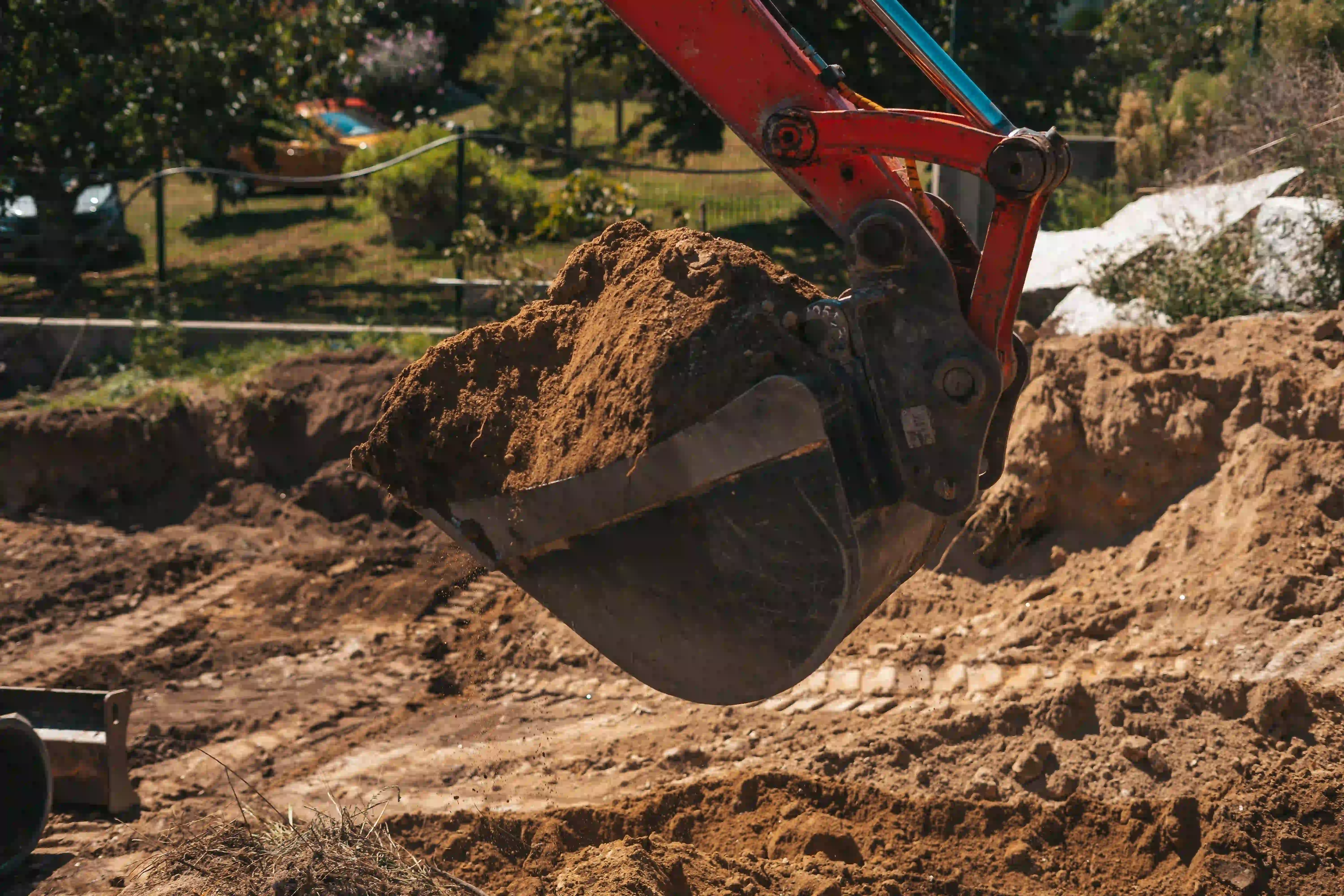 Professional Excavator Working on a New Jersey Construction Site